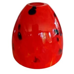 Vibrant Pendant Light Globe Orange/ Black/Blue/Yellow Art Glass